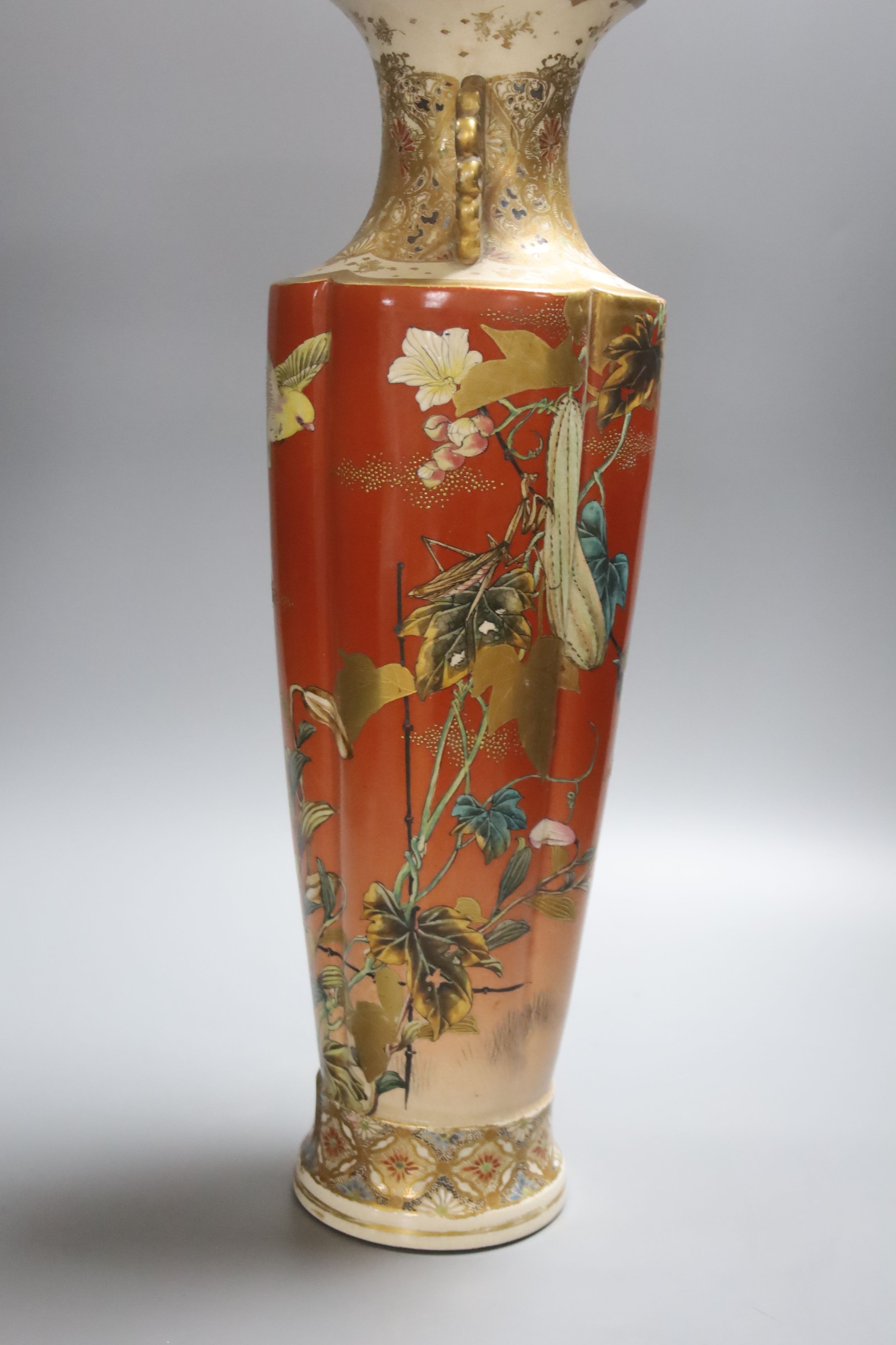 A Japanese Satsuma vase, early 20th century, height 46cm